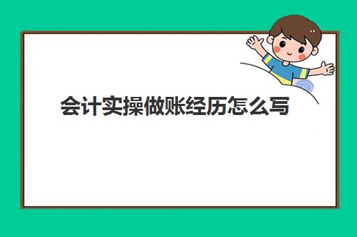 会计实操做账经历怎么写(会计记流水账怎么写)