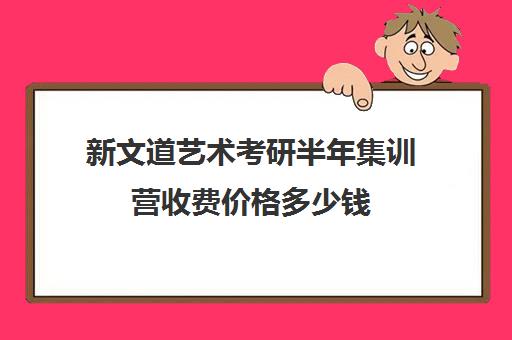 新文道艺术考研半年集训营收费价格多少钱（顺适教育集训营收费标准）