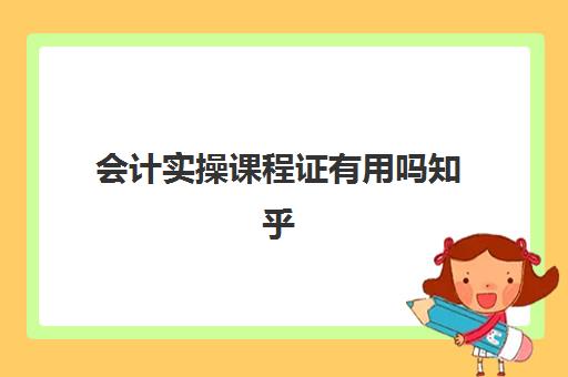 会计实操课程证有用吗知乎(学完实账后能做会计吗)