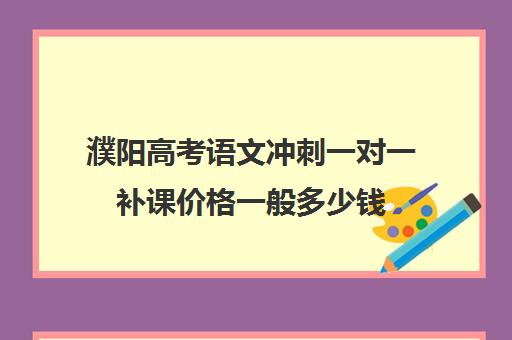 濮阳高考语文冲刺一对一补课价格一般多少钱(高考冲刺班一般收费)