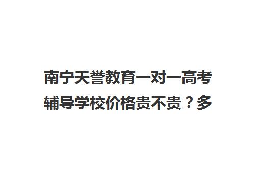 南宁天誉教育一对一高考辅导学校价格贵不贵？多少钱一年(一对一贵还是一对二贵)