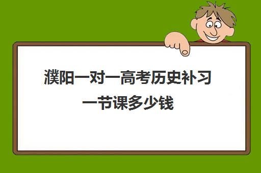 濮阳一对一高考历史补习一节课多少钱