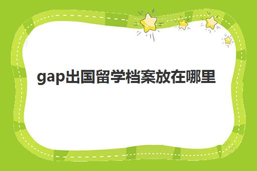 gap出国留学档案放在哪里(国内大学可以gap一年吗)