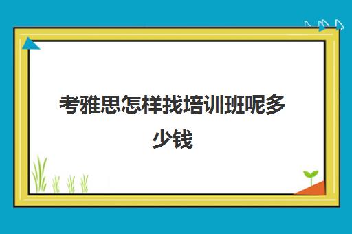 考雅思怎样找培训班呢多少钱(不参加培训雅思能考多少)