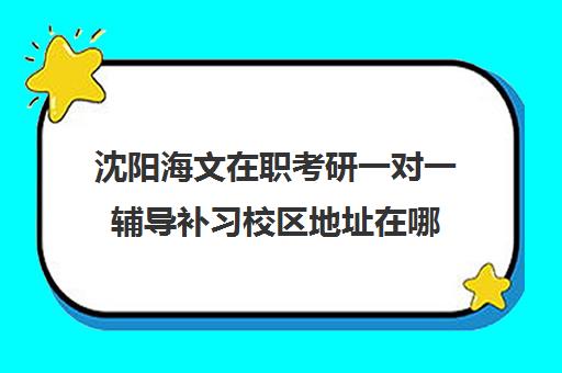 沈阳海文在职考研一对一辅导补习校区地址在哪