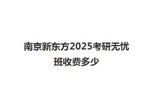 南京新东方2025考研无忧班收费多少(新东方考研价格表)