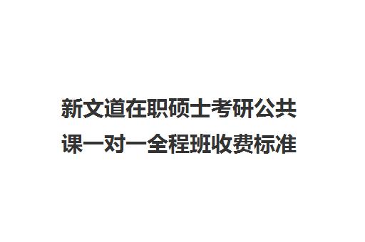 新文道在职硕士考研公共课一对一全程班收费标准一览表（在职研究生考试培训哪个机构更好）