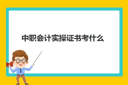 中职会计实操证书考什么(中专怎么考会计证)