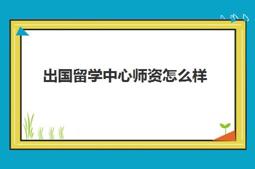 出国留学中心师资怎么样(留学机构老师工资一般多少)