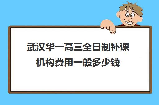 武汉华一高三全日制补课机构费用一般多少钱(高三辅导班收费)