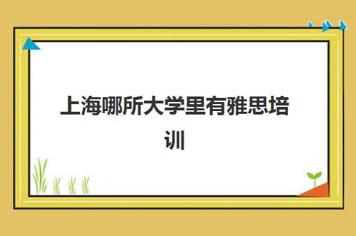 上海哪所大学里有雅思培训(上海雅思培训机构排名榜)