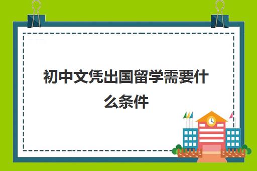 初中文凭出国留学需要什么条件(没有高中毕业证能出国留学吗)