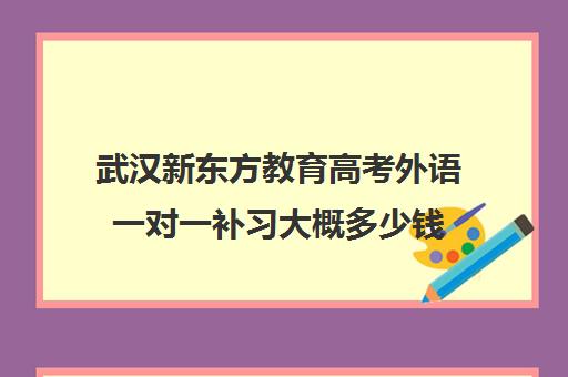 武汉新东方教育高考外语一对一补习大概多少钱