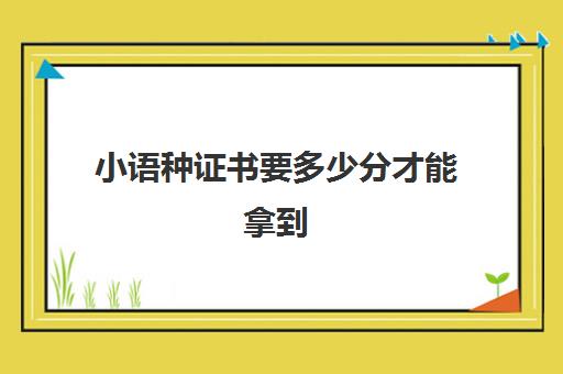 小语种证书要多少分才能拿到(学什么小语种含金量最高)