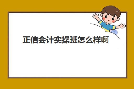 正信会计实操班怎么样啊(正保会计官方网校怎么样)