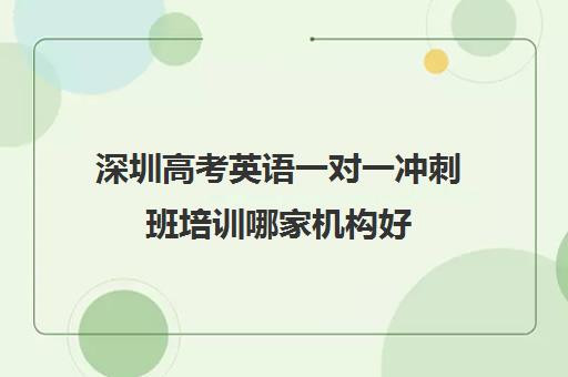 深圳高考英语一对一冲刺班培训哪家机构好(高考培训机构哪家强)