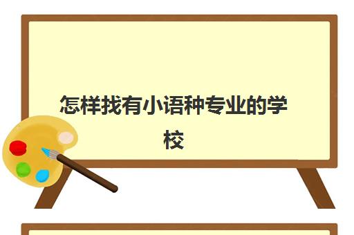 怎样找有小语种专业的学校(学小语种能报考哪些大学)