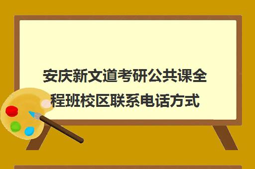 安庆新文道考研公共课全程班校区联系电话方式（安庆考研地点一般在哪）