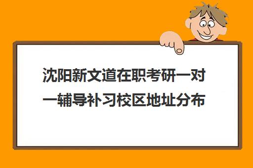 沈阳新文道在职考研一对一辅导补习校区地址分布