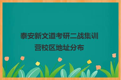 泰安新文道考研二战集训营校区地址分布（新文道考研机构怎么样）