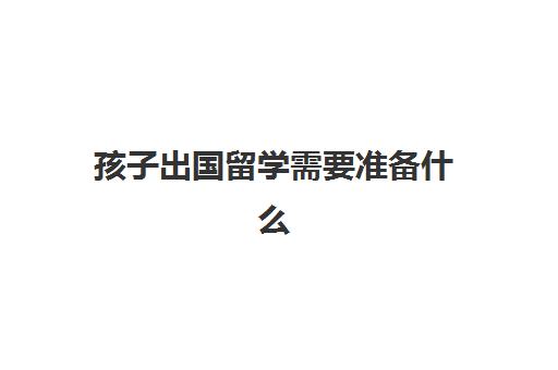 孩子出国留学需要准备什么(去国外上学需要什么条件)