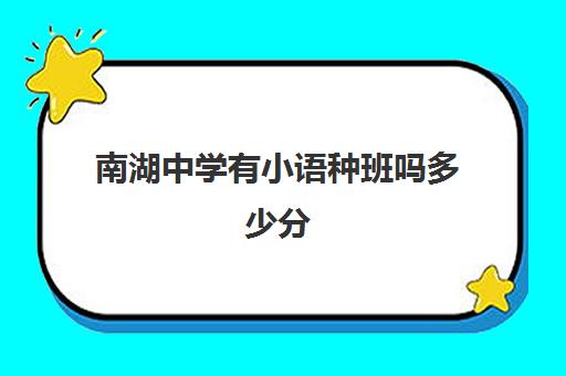 南湖中学有小语种班吗多少分(哪些学校有小语种)