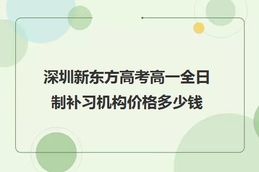 深圳新东方高考高一全日制补习机构价格多少钱