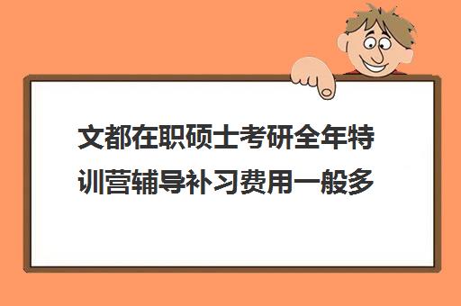 文都在职硕士考研全年特训营辅导补习费用一般多少钱