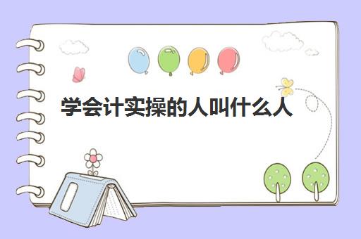 学会计实操人叫什么人(当会计人有什么特点)