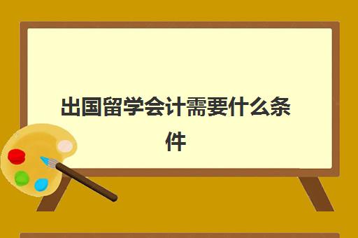 出国留学会计需要什么条件(家里没钱怎么出国留学)