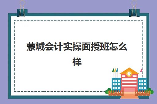 蒙城会计实操面授班怎么样(学会计网课好还是面授班好)