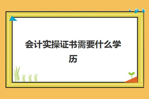 会计实操证书需要什么学历(会计证要求学历吗)