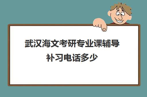 武汉海文考研专业课辅导补习电话多少