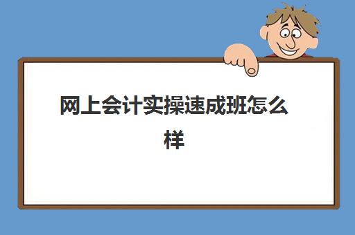 网上会计实操速成班怎么样(去会计培训班学有用吗)