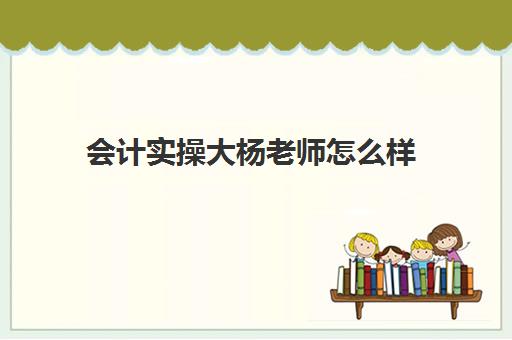 会计实操大杨老师怎么样(学会计网课好还是面授班好)