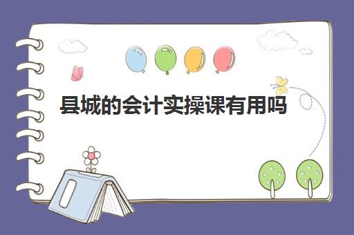 县城的会计实操课有用吗(学完实账后能做会计吗)