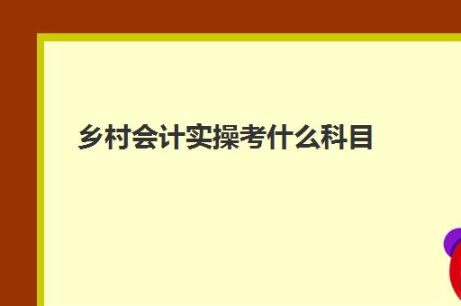 乡村会计实操考什么科目(农村会计基础知识)