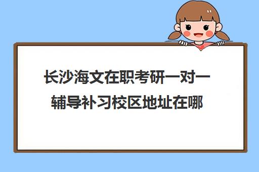 长沙海文在职考研一对一辅导补习校区地址在哪