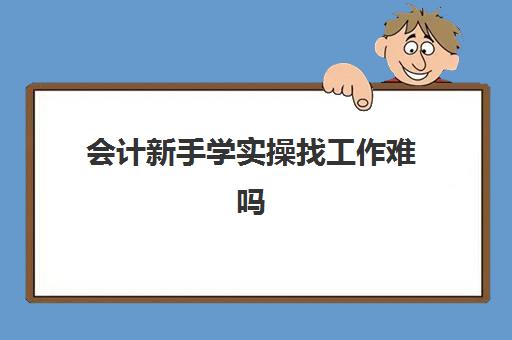 会计新手学实操找工作难吗(一个新手如何自学会计)