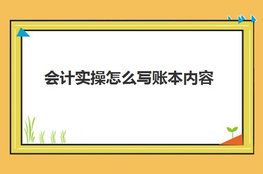 会计实操怎么写账本内容(会计手工账的步骤)