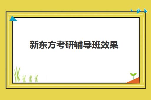 新东方考研辅导班效果(新东方考研集训营怎么样)