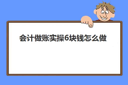 会计做账实操6块钱怎么做(找个会计做账要多少钱)