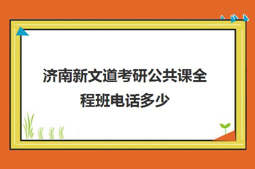 济南新文道考研公共课全程班电话多少（新文道考研集训营）