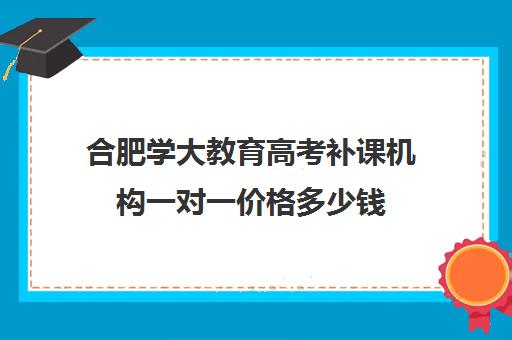 合肥学大教育高考补课机构一对一价格多少钱（学大教育高三全日制价格）