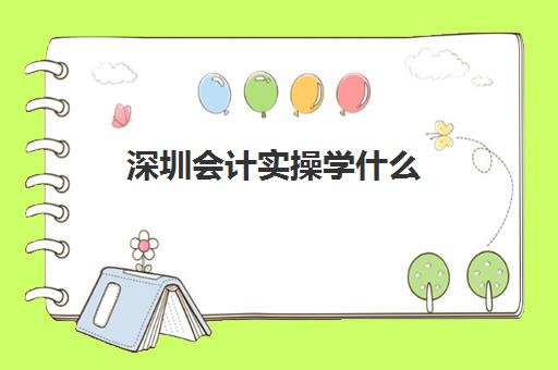 深圳会计实操学什么(在深圳学会计专业在哪个学校好)