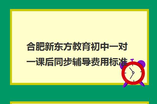 合肥新东方教育初中一对一课后同步辅导费用标准价格表（新东方初三一对一辅导价格）