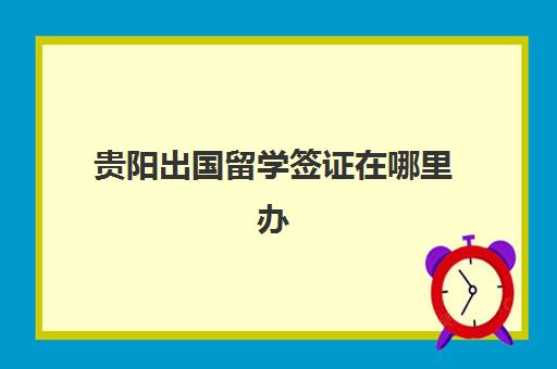 贵阳出国留学签证在哪里办(贵阳护照办理地点7个)