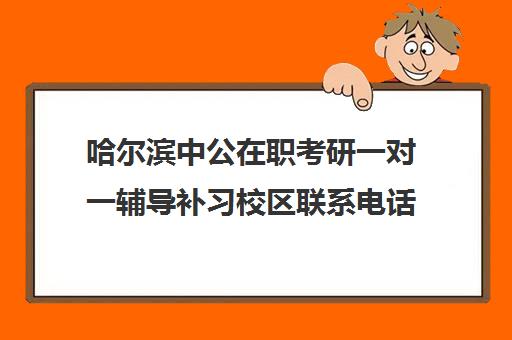 哈尔滨中公在职考研一对一辅导补习校区联系电话方式