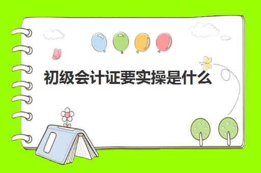 初级会计证要实操是什么(初级会计证书要求)