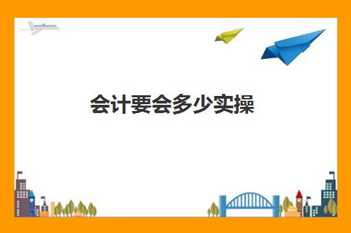 会计要会多少实操(会计新人一般先干什么)